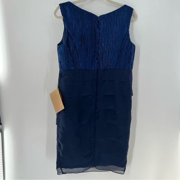 Light in the Box Formal Deep Blue Dress w/Tiered Skirt Textured Crimped Bodice - Picture 4 of 10
